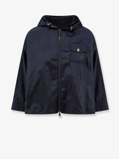 Moncler Cape Nylon Jacket In Black