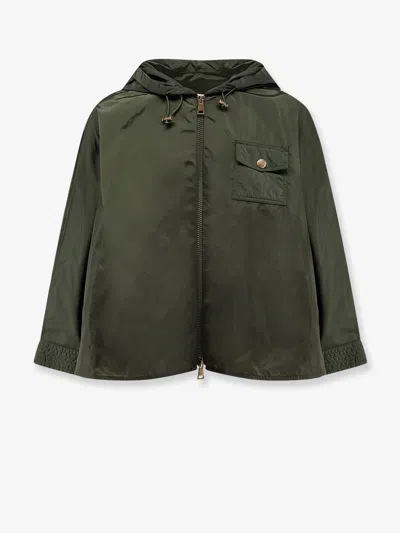 Moncler Cape Nylon Jacket In Green