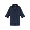 Moncler Wool Cape With Hood And Arm Patch In Blue