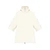 Moncler Wool Hooded Zip-up Cape In Neutral
