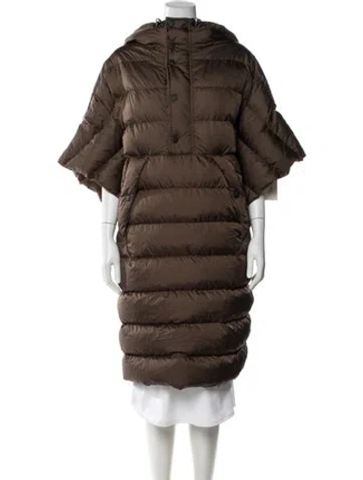 Pre-owned Moncler Cappa Down Coat In Brown