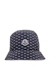 Moncler Monogram-print Bucket Hat In Blue