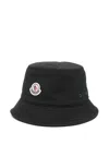 Moncler Cotton Blend Bucket Hat In Black