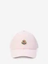 Moncler Gabardine Baseball Cap With Logo Patch In Pink