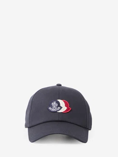 Moncler Tricolor Baseball Cap In Blue