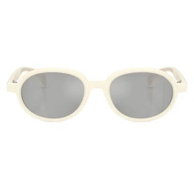 Moncler Caprice Clear Mirror Silver Oval Unisex Sunglasses Me8006 50028v 51 In Gray