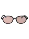 Moncler Matte Transparent Grey Injectate Sunglasses In Pink