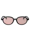 Moncler Matte Transparent Grey Injectate Sunglasses In Black