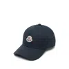 Moncler Cotton Gabardine Baseball Cap In Blue