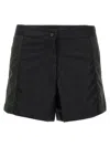 Moncler Combination Panel Active Shorts With Classic Button Closure In Black