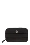 Moncler Caradoc Beauty Case In Quilted Black Nylon In Black