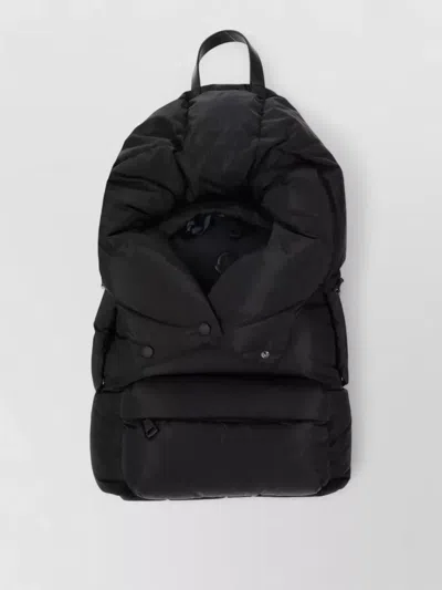 Moncler Caradoc Backpack Adjustable Straps Front Pocket In Black