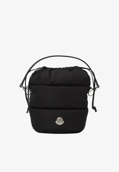 Moncler Caradoc Baguette Quilted Bucket Bag In Black