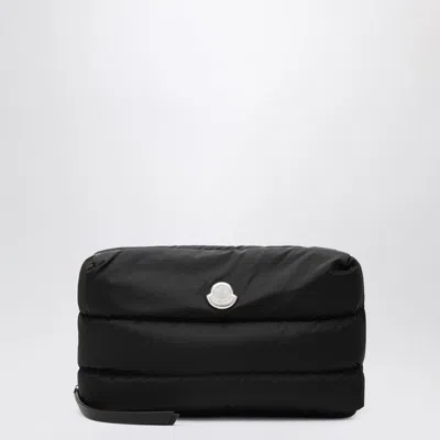 Moncler Caradoc Beauty Case In Quilted Black Nylon