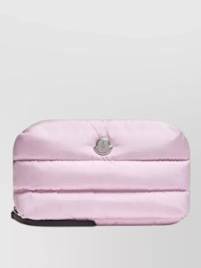 Moncler Caradoc Beauty Case Quilted Rectangular Design In Pink