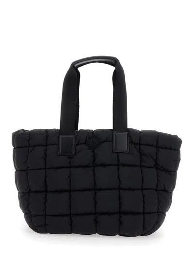 Moncler 'caradoc' Black Handbag With Logo Patch On The Front And Zip Closure In Tech Fabric Woman In Multicolor