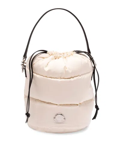 Moncler `caradoc` Bucket Bag In Beige