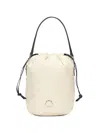 Moncler Quilted Mini Cylinder Handbag With Drawstring Closure In White