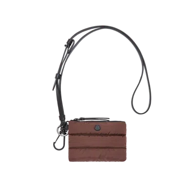 Moncler Caradoc Card Metal Logo Holder, Men, Brown, Size: One Size