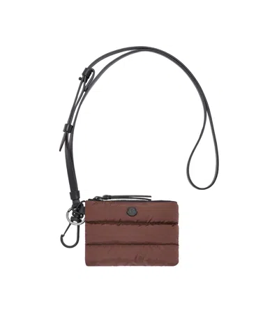 Moncler Caradoc Card Metal Logo Holder In Brown