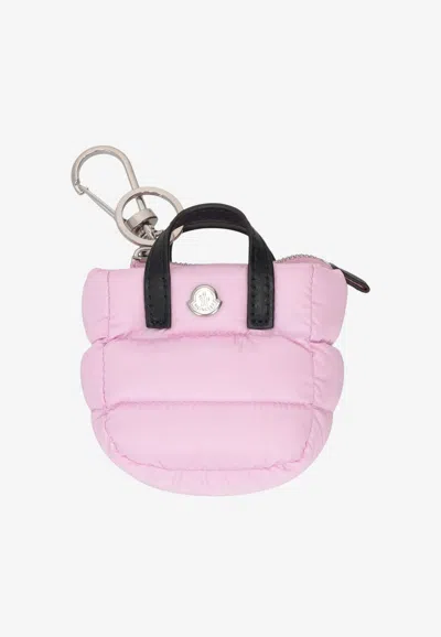 Moncler Caradoc Logo Key Ring In Pink