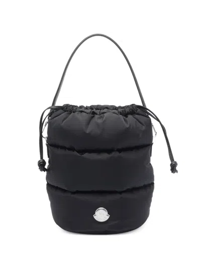 Moncler Caradoc Logo Patch Bucket Bag In Black
