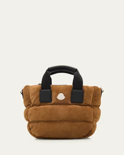 Moncler Caradoc Micro Suede Tote Bag In Brown