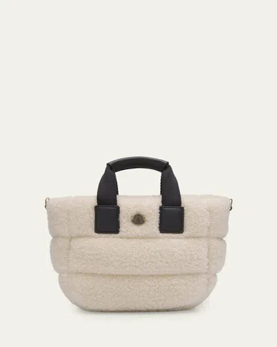 Moncler Caradoc Micro Teddy Tote Bag In White