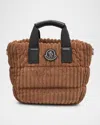 Moncler Caradoc Mini Corduroy Tote Bag In Brown