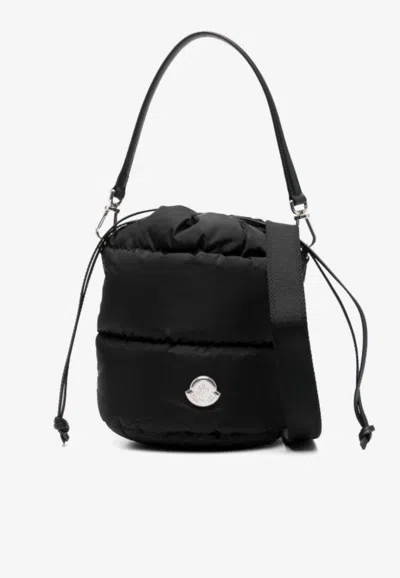 Moncler Caradoc Fabric Bucket Bag With Adjustable Strap In Black