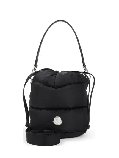 Moncler Caradoc Fabric Bucket Bag With Adjustable Strap In Black