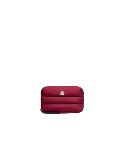 Moncler Caradoc Quilted Beauty Case In Deep Red