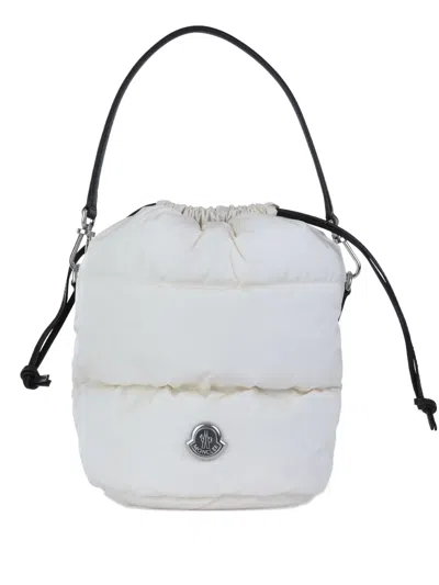 Moncler Caradoc Quilted Bucket Bag In White