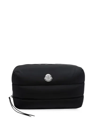 Moncler Caradoc Quilted Logo-plaque Beauty Case In Black