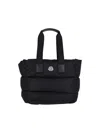 Moncler Caradoc Padded Nylon Shoulder Bag With Logo Patch In Black
