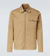 Moncler Cotton Blend Gabardine Shirt Jacket In Caramel