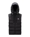 Moncler Cardamine Hooded Down Gilet In Black