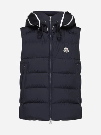 Moncler Cardamine Quilted Nylon Down Vest In Blue