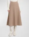 Moncler Tricot Wool Blend Skirt In Beige