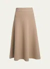 Moncler Tricot Wool Blend Skirt In Beige