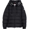 Moncler Cardere Hooded Down Puffer Jacket In Dark Navy Blue