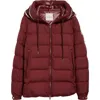 Moncler Cardere Hooded Down Puffer Jacket In Red