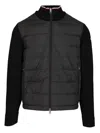 Moncler Padded Cotton Cardigan In Black