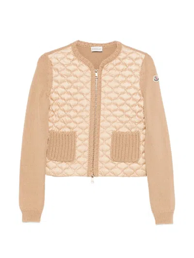 Moncler Cardigan In Brown