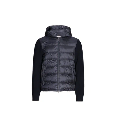 Moncler Padded Cardigan In Blue