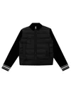 Moncler Cardigan Bimateriale In Black