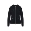 Moncler Textured Knit And Quilted Virgin Wool Jacket In Black