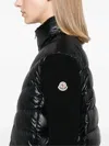 Moncler Cardigan With Padded Front Panel In Black