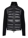 Moncler Padded Wool Cardigan In Black