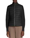 Moncler Ribbed Wool And Quilted Shell Down Jacket In Black